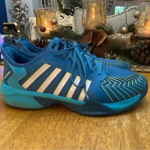 adidas Blue Athletic Shoes with White Stripes